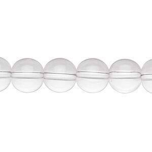 Bead, glass, clear, 10mm round. Sold per 36-inch strand.