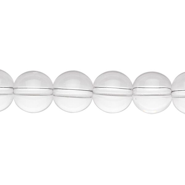 Bead, glass, clear, 10mm round. Sold per 36-inch strand. image number 0