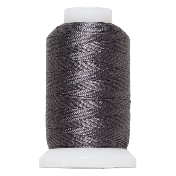 Thread, Purely Silk™, dark grey, size E. Sold per 200-yard spool. image number 0