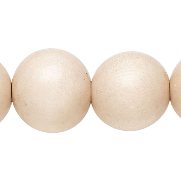 Taiwanese cheesewood 1pkg1, hand-cut round bead 15.5-16 inch tan 20mm image number 0