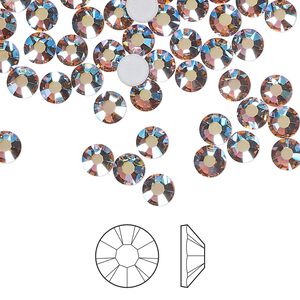 Flat back 1pkg144, dusty rose AB foil back Preciosa MAXIMA Czech crystal rhinestone 4.6-4.8mm chaton rose round SS20