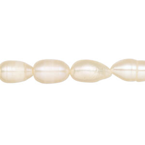 Freshwater pearl 1pkg1 rice natural, 14 inch peach 6-8mm cultured