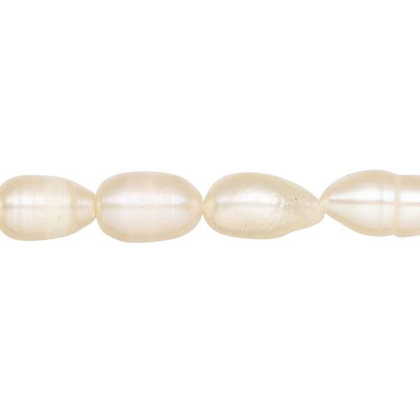 Freshwater pearl 1pkg1 rice natural, 14 inch peach 6-8mm cultured image number 0