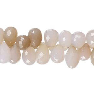 Purple chalcedony / peach chalcedony 1pkg1, hand-cut top-drilled faceted teardrop bead 8 inch 11x6mm-13x8mm