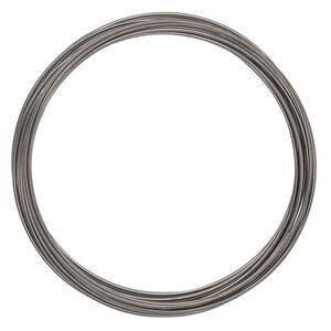 Memory wire, gunmetal-plated high carbon steel, 1-3/4 inch bracelet, 0.7mm thick. Sold per pkg of 12 loops.