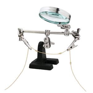 Third hand with magnifier, steel and glass, 2x power, 2-1/2 inch diameter magnifying lens. Sold individually.