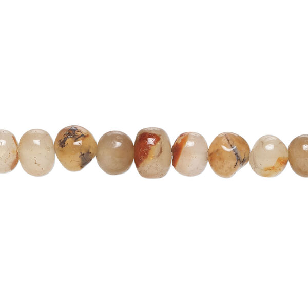 Red agate 1pkg1, hand-cut uneven round bead, 14 inch 5-6mm image number 0