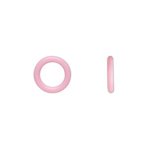 Component, Oh! Ring™, silicone, baby pink, 12mm round with 8mm hole. Sold per pkg of 200.