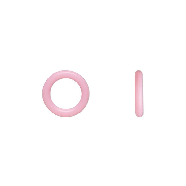 Component, Oh! Ring™, silicone, baby pink, 12mm round with 8mm hole. Sold per pkg of 200. image number 0