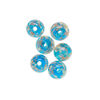 Bead, lampworked glass, clear / blue / glow-in-the-dark / gold, 8mm round. Sold per pkg of 6. image number 0
