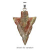 Multi-gemstone / brass 1pkg100, silver-plated arrowhead pendant mix 30x17mm image number 2