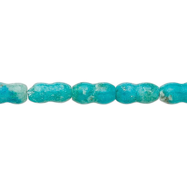 Bead, turquoise (dyed / stabilized), 10x7mm dog bone, B grade, Mohs hardness 5 to 6. Sold per 15" to 16" strand. image number 0