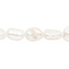 Pearl, cultured freshwater (bleached), white, 8-10mm rice, D grade, Mohs hardness 2-1/2 to 4. Sold per 15-1/2" to 16" strand. image number 0