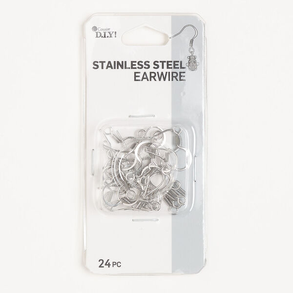 Ear wire fishhook 1pkg24, 17mm / open loop, stainless steel 21 gauge 12 pair image number 0