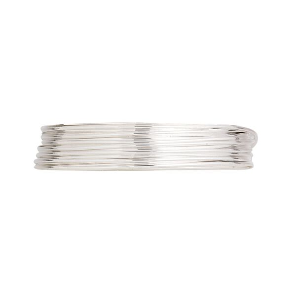 Wire, Argentium® silver, half-hard, round, 22 gauge. Sold per pkg of 25 feet. image number 0