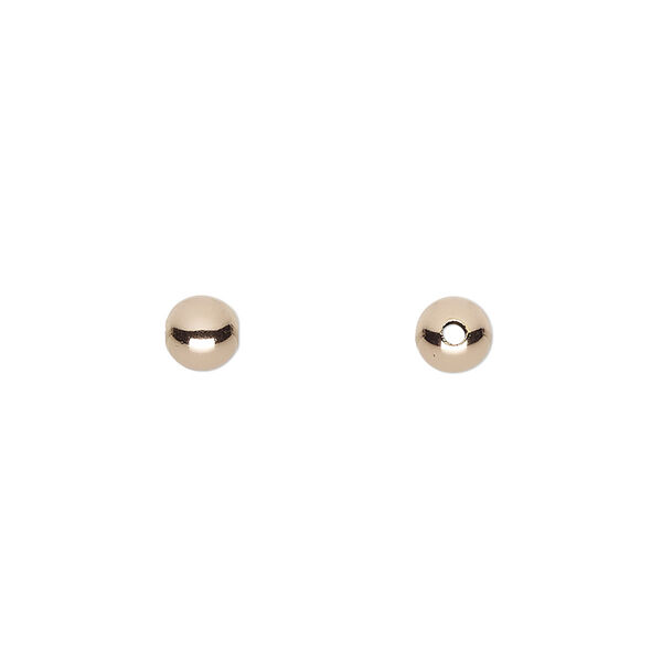 Bead, 14Kt rose gold-filled, 5mm round. Sold per pkg of 100. image number 0