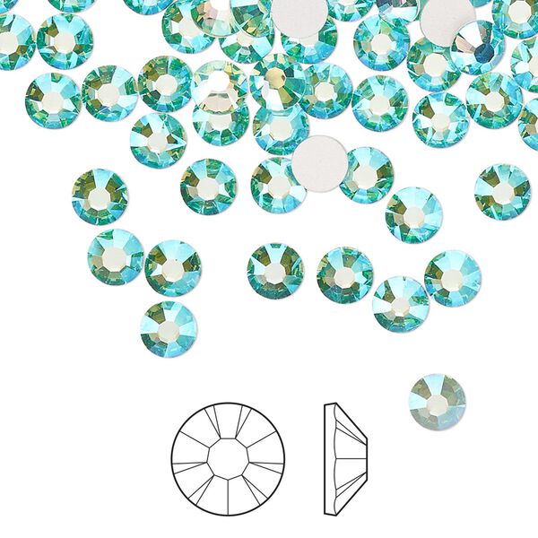 Flat back 144pk Caribbean Sea AB foil back, Preciosa MAXIMA Czech crystal rhinestone 4.6-4.8mm chaton rose round SS20 image number 0