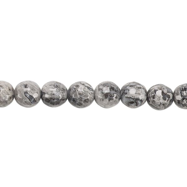 Crazy lace agate 1pkg1, faceted round bead natural 8 inch 6mm image number 0