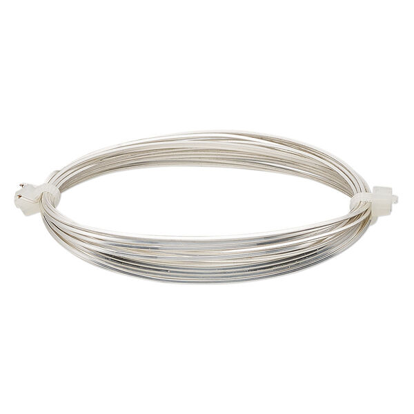 Wire, Beadalon®, silver-plated copper, half-hard, square, 20 gauge. Sold per 2-meter section. image number 0