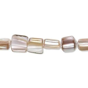 Bead, mother-of-pearl shell (natural), 7x6mm triangular rectangle, Mohs hardness 3-1/2. Sold per 15-1/2" to 16" strand.
