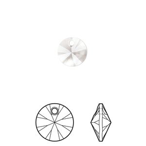 Drop 144pk crystal, Swarovski® 8mm pendant mini disk 6428