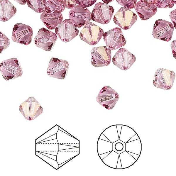Bead 144pk dark rose, Crystal Passions® 6mm bicone 5328 image number 0
