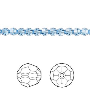 Bead 144pk cool blue, Crystal Passions® Regenerated 4mm round 5000