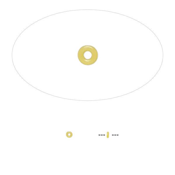 Component, Oh! Ring™, silicone, daffodil yellow, 1.5mm round with 0.5mm hole. Sold per pkg of 1,000. image number 0