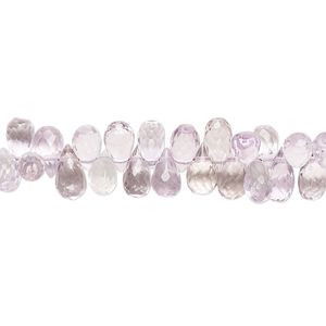 Lavender amethyst 1pkg1, hand-cut top-drilled faceted teardrop bead natural 9 inch 6x3mm-8x4mm