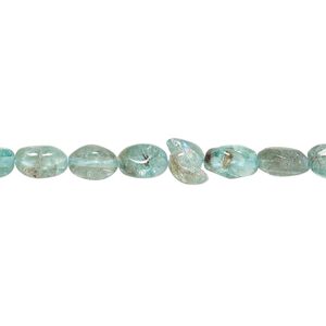 Apatite 1pkg1, hand-cut puffed oval bead natural 13 inch 6x4mm-10x6mm