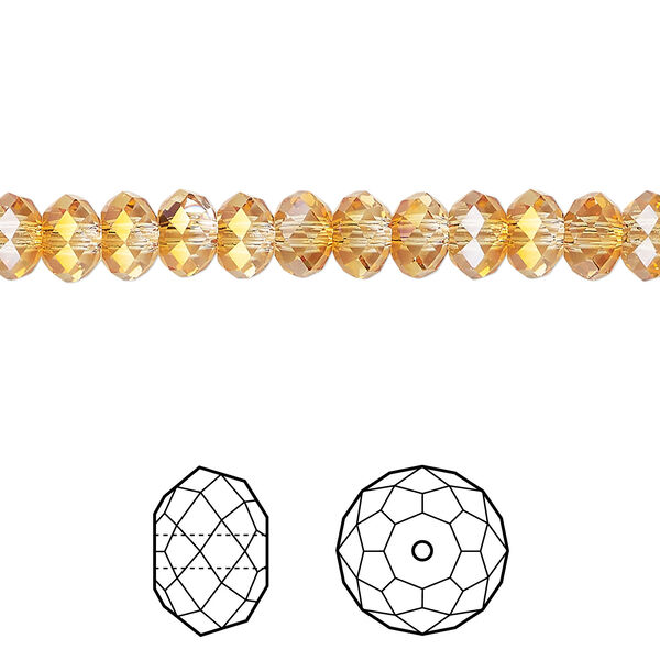 Bead 1pkg12 dark orange (HICT), Crystal Passions® 6x4mm rondelle 5040 image number 0