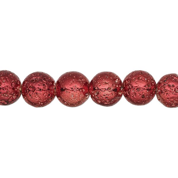 Lava rock 1pkg1, electrocoated round bead 15.5-16 inch 7-8mm image number 0