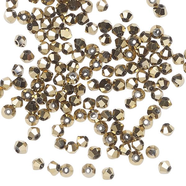 Bead 144pk opaque crystal aurum 2X, Celestial Crystal® 3mm bicone image number 0