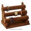 Display, bracelet, velveteen, brown, 10 x 12-7/8 x 7-1/4 inch three-tier. Sold individually. image number 1