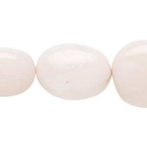Pink opal 1pkg1, hand-cut puffed oval bead natural 8 inch graduated 17x13mm-26x20mm