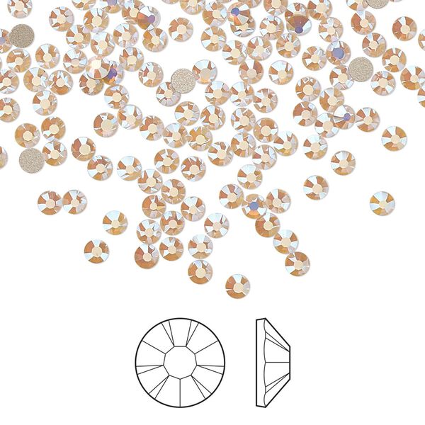 Flat back 144pk rose opal AB foil back, Preciosa MAXIMA Czech crystal rhinestone 2.5-2.7mm chaton rose round SS9 image number 0