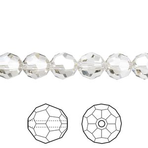 Bead 12pk crystal silver shade, Crystal Passions® 8mm round 5000
