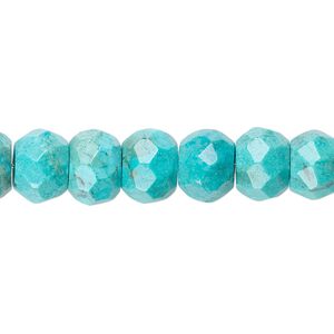 Turquoise 1pkg1, faceted rondelle bead 15.5-16 inch 10x7mm