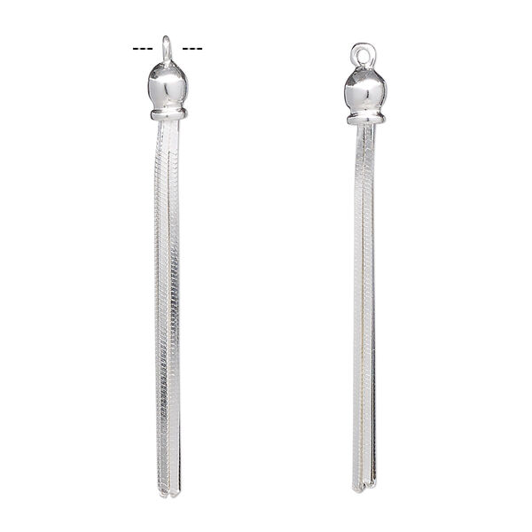 Focal, sterling silver, 36x3.5mm tassel. Sold individually. image number 0