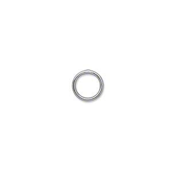 Jump ring, gunmetal-plated brass, 8mm soldered round, 6.2mm inside diameter, 18 gauge. Sold per pkg of 100. image number 0
