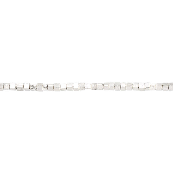 Bead, Hill Tribes, sterling silver, 1-2mm cube. Sold per 8-inch strand, approximately 110 beads. image number 0