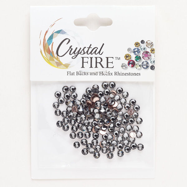 Flat back 144pk crystal silver night, Crystal Fire® 3.00-3.12mm hotfix round SS12 image number 0