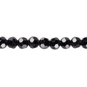 Bead 1pk 32 facets opaque black, Celestial Crystal® 6mm round 15.5-16 inch