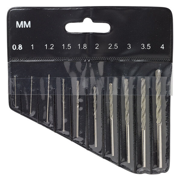Drill bit, steel, 3/4 to 2-3/4 inches with 0.8-4mm twisted diamond-coated bit. Sold per 10-piece set. image number 0