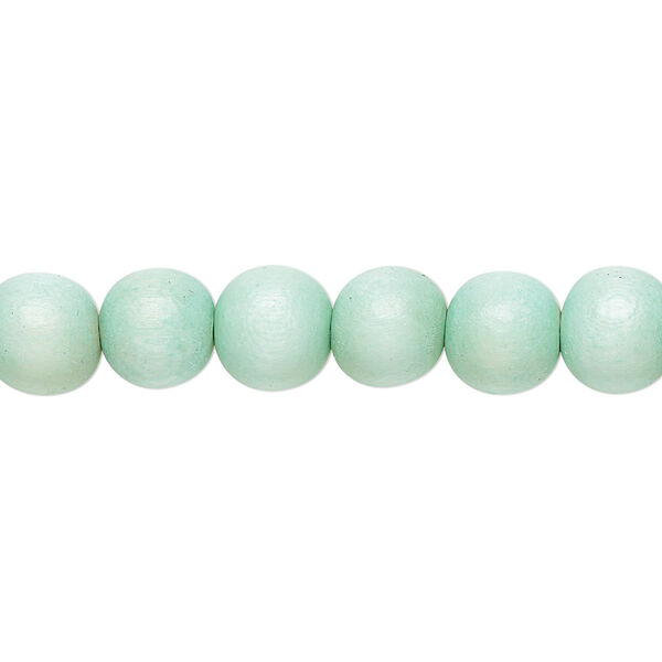 Bead, Taiwanese cheesewood (dyed / waxed), sea foam, 7-8mm round. Sold per pkg of (2) 15-1/2" to 16" strands. image number 0