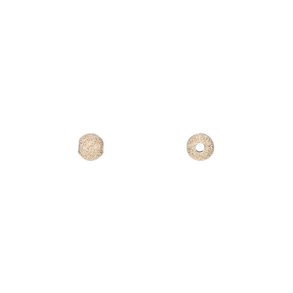 Bead, 14Kt rose gold, 4mm stardust round. Sold per pkg of 2. image number 0