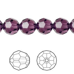 Bead 24pk amethyst, Crystal Passions® 10mm round 5000