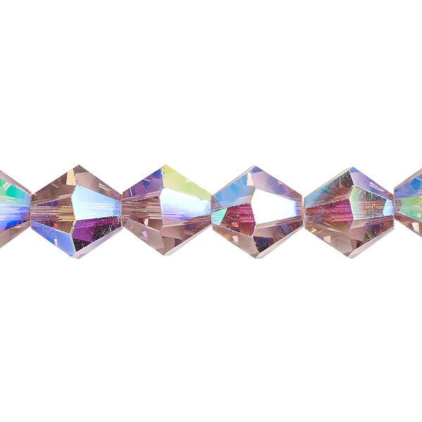 Bead 1pk translucent medium purple AB, Celestial Crystal® 10mm bicone 8 inch image number 0