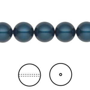 Pearl 100pk petrol, Swarovski® 10mm round 5810
