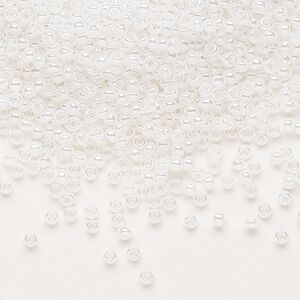 Seed bead, Dyna-Mites™, glass, pkg/1/2kg, #11 round, opaque ceylon pastel white, (334 11/0 RR).